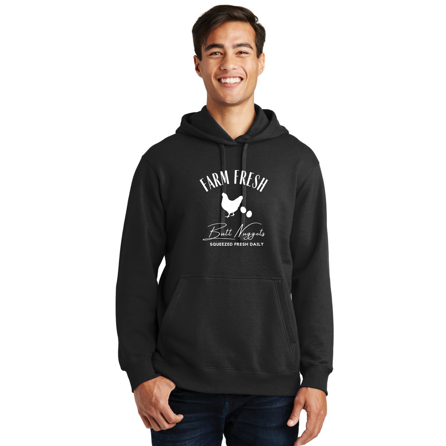 Farm Fresh Butt Nuggets Organic Cotton Unisex Hoodie