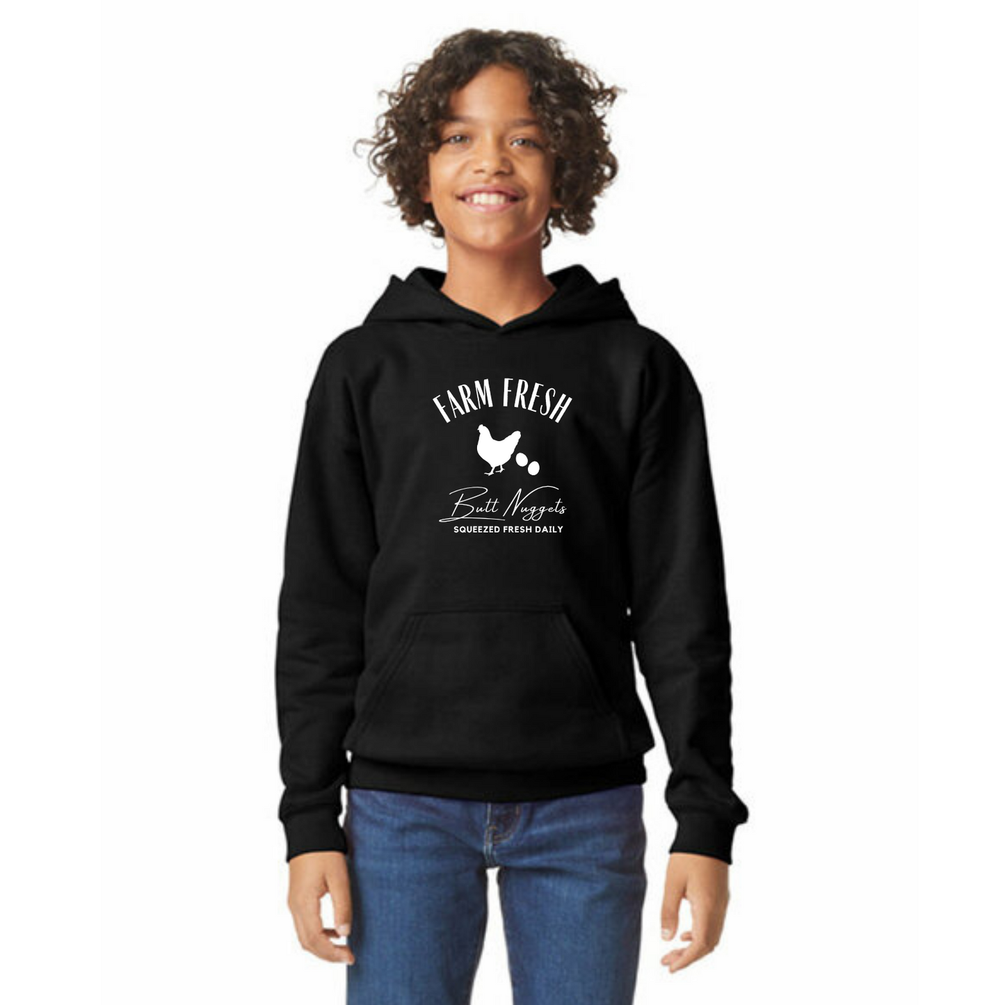 Farm Fresh Butt Nuggets Organic Cotton Unisex Hoodie