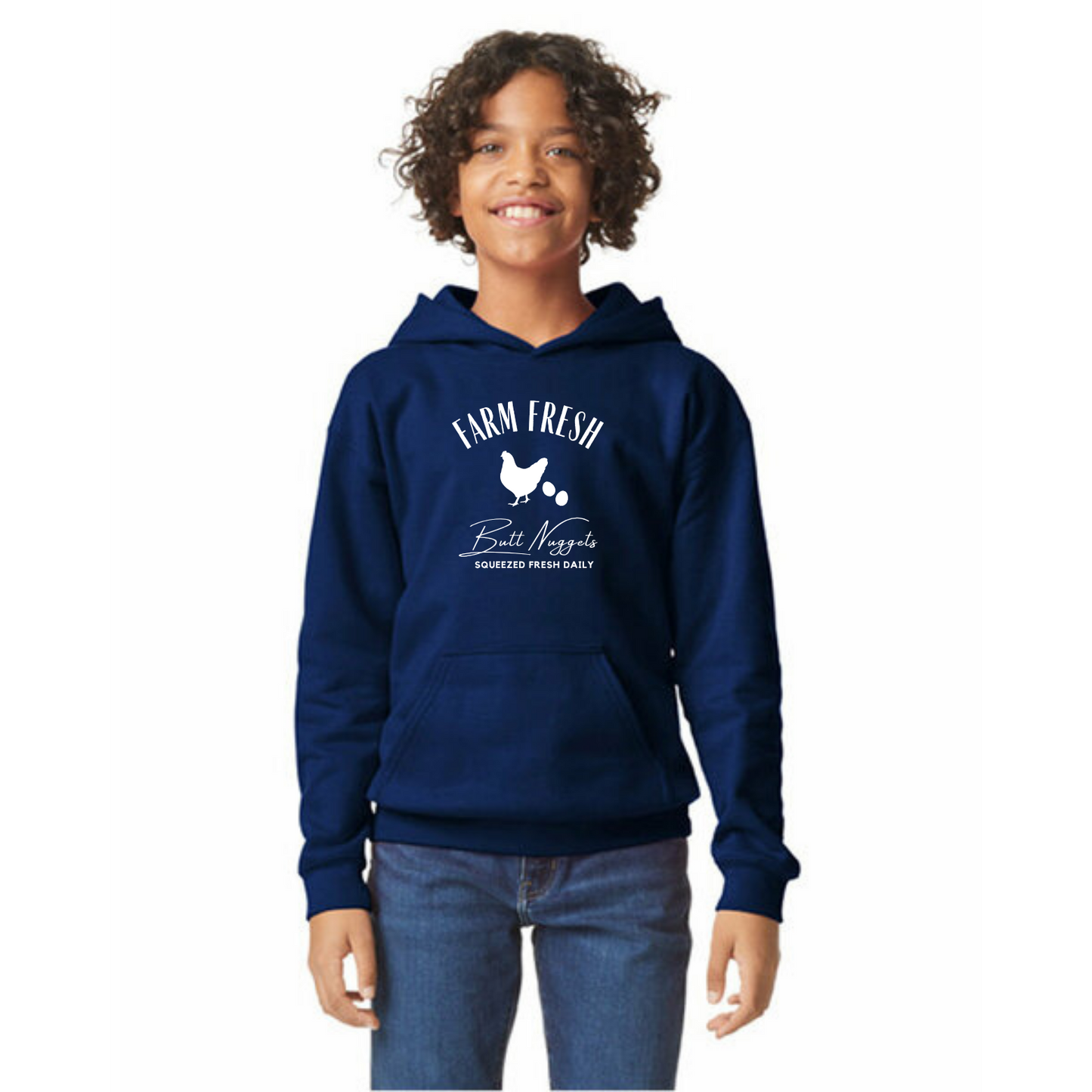 Farm Fresh Butt Nuggets Organic Cotton Unisex Hoodie