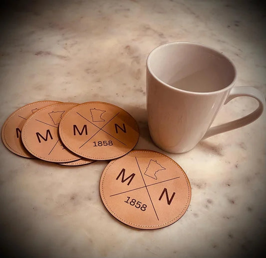 Customizable Leather Coasters