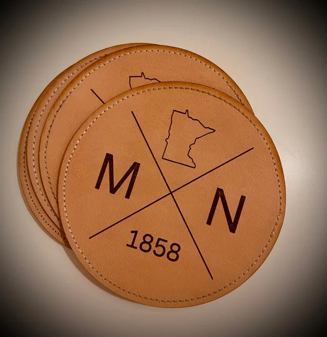 Customizable Leather Coasters