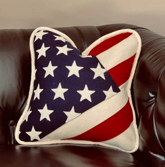 Old Glory Wool Throw Pillow