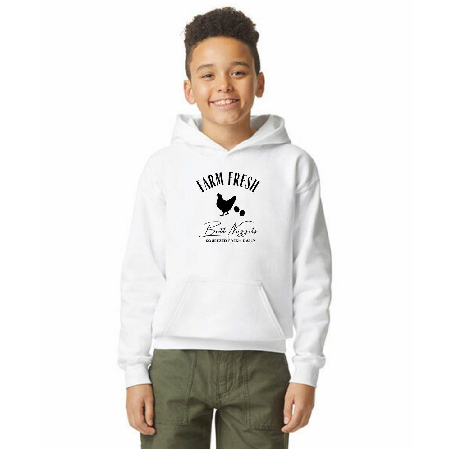Farm Fresh Butt Nuggets Organic Cotton Unisex Hoodie