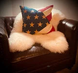 Old Glory Waxed Canvas and Leather Pillow