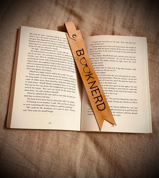 Book Nerd Leather Bookmark