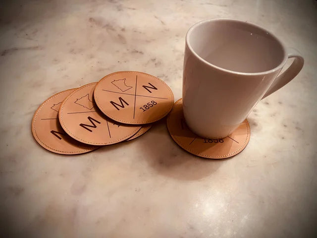 Customizable Leather Coasters