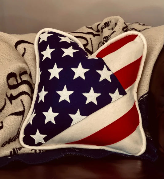 Old Glory Wool Throw Pillow